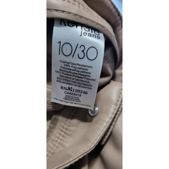 NWT Vegan Faux Leather Pants Kensie jeans sz 10/30 Mid Rise Straight Leg Makeup - Picture 9 of 9